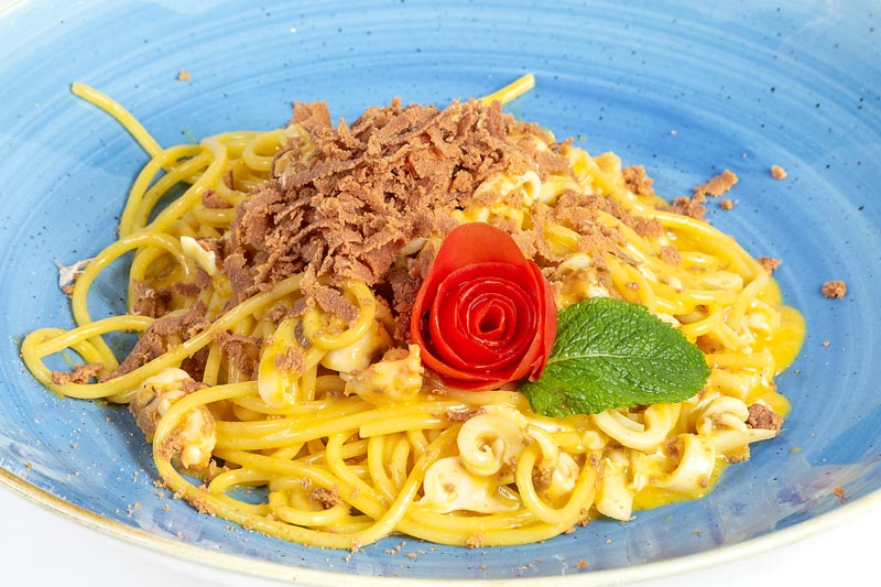 Spaghetti alla carbonara di mare - Ristorante Lo Zodiaco Rimini